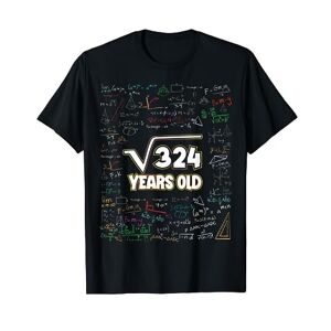 18th Birthday 18 Year Old Boy teens 18 ans Anniversaire Garçon et filles Math Racine Carrée 324 T-Shirt - Publicité