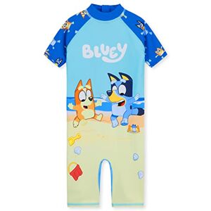 Bluey Maillot de Bain Fille Garcon Bebe 1 Pièce Combinaison Natation Swimsuit Manche Longue Combishort Protection Soleil Enfant Vêtements Plage Été Bébé Fille 18 Mois-8 Ans (Bleu, 2-3 Ans) - Publicité