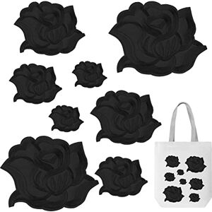 Grevosea Lot de 8 écussons en tissu rose noire pour réparation de vêtements pour vêtements, chemises, sacs à dos, chapeaux, vestes, jeans, 4 tailles - Publicité