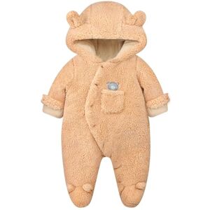 Vine Combinaison de Neige d'Hiver pour Bébé Rompers, Garçon et Fille Combinaison une Pièce avec Capuche, Ensemble de Vêtements d'Extérieur pour les Tout-Petits, Marron 6-9 Mois - Publicité