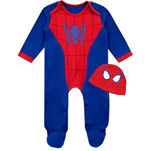 Marvel Grenouillere Bebe   Ensemble Grenouillère et Bonnet Spiderman   Pyjama Bebe pour Garcons Bleu 9-12 Mois - Publicité