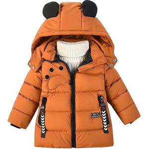 linboo Manteau Enfant Garçon Doudoune Chaud Blouson d'Hiver Automne Epais Veste à Capuche Pour Bébé Garçon, Marron, 4-5 ans - Publicité