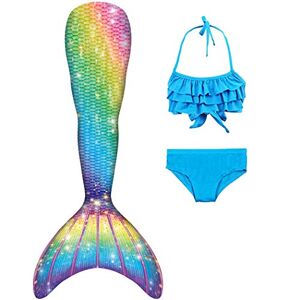 DNFUN Filles Maillots de Bain Queue de sirène avec Ensemble de Bikini,BJK09+WJF46,120 - Publicité