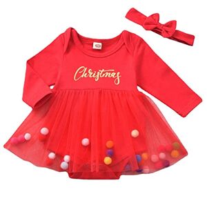 Allbestop Costume De Noël Bébé Noël Déguisement Costume Ensembles,Costume Noël Fille 5 Ans Robe Rouge Fille Ensemble Equipe De France Enfant Combinaison Ski 4 Ans Costume Disco Habit Be(Rouge,12-18 mois) - Publicité