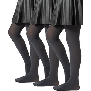 CALZITALY PACK 3 PAIRES Collant pour l’Ecole, Collants Fille en Microfibre, Collant Fille Opaque, de 2 à 14 Ans, Bleu, Noir, Gris, 60 DEN, Made in Italy (12-14 ans, 3 X Gris) - Publicité