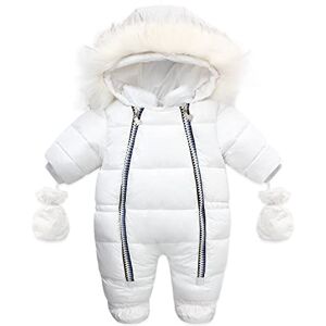 Fewlby Bébé Combinaison de Neige, Hiver Barboteuse à Capuche Garçons Filles Tenues d'hiver Grenouillères Manches Longues, 9-12 Mois - Publicité