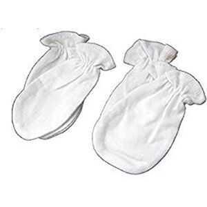 Just too cute PACK DE 2 PAIRES DE MOUFLES DE PROTECTION BEBE ANTI GRIFFURES BLANC,BLEU, CREME, JAUNE OU ROSE (BLANC) - Publicité