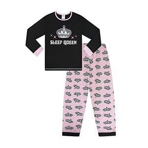 ThePyjamaFactory Pyjama long fille Sleep Queen rose noir 10 à 16 ans, Noir , 12 ans - Publicité