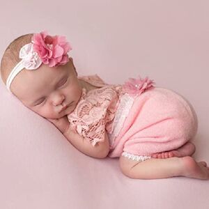 Ruspela Barboteuse en dentelle pour bébé, accessoire de photographie pour bébé fille, tenue de séance photo en dentelle - Publicité