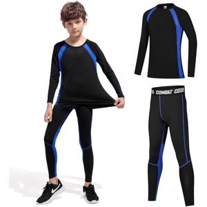 Fengzio sous Vêtements Thermique Enfant Sport Respirants Thermiques Ensemble pour Ski et Football pour Garçon et Fille Fille Séche Rapide Enfants sous-vêtements Thermiques Set Unisexe - Publicité