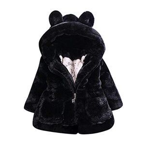 Susenstone Unisexe Manteau Fille Garcon Fausse Fourrure à Capuche Cartoon Mignon à La Mode Hiver Chaud éPais Hooded Blouson En Coton 12 Mois 6 Ans (6-12 mois(Taille:90CM), Noir) - Publicité