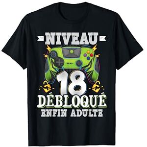 jeux video cadeau 18 ans garçon Anniversaire gamer Cadeau 18 ans anniversaire garçon fille gamer jeux video T-Shirt - Publicité