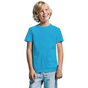 KINKIES T-shirt manches courtes 100% coton pour garçons et filles T-shirt 180 g/m Durable éternellement, confortable, doux et élégant, bleu, 10 ans - Publicité