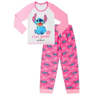 Disney Lilo and Stitch Stay Weird Pyjama long pour fille Rose/blanc Rose 14-15 ans - Publicité