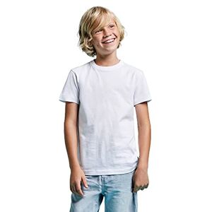KINKIES T-shirt manches courtes 100% coton pour garçons et filles T-shirt 180 g/m Durable éternellement, confortable, doux et élégant, blanc, 12 ans - Publicité