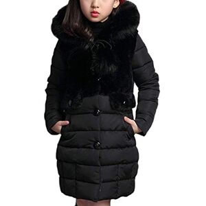 Nemopter Hiver Doudoune Fille Princesse Manteau d'hiver Automne mi Long Epaisse Parka à Capuche Fourrure,Noir,10-11 ans(150) - Publicité