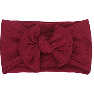 DAY8 Bandeau Fille 1pc Bandeau Cheveux Bébé Fille Baptême Bowknot DAY8 Bandeau Bébé Fille Naissance Cérémonie Photographie Enfant Headband élastique Fête Cadeau Naissance Bébé Anniversaire (0.5-3 ans, Bordeaux) - Publicité