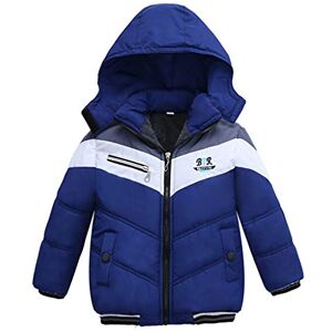 Henagehde Veste Polaire Garçon Softshell Blouson Hiver Automne Chaud Zip Vêtement Enfant Doudoune Fourrure Jacket éclair Bébé Filles Matelassée à Capuche Coupe-vent Printemps Automne Outwear (Blue, 2-3 ans) - Publicité