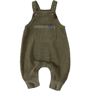 Volunboy Bébé Unisexe Dinosaure Salopette, Enfant Velours Côtelé Réglable Combinaison Pantalon(Vert,2-3 ans,Taille 95) - Publicité