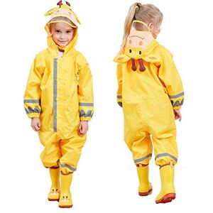 JinBei Imperméable Enfant Fille Jaune Renne élan Modèle Avec Capuche Velo Complet Animal Combinaison Sport Manteaux Protection Poncho Pantalon Respirant Randonnée Pluie 3-5 Ans - Publicité