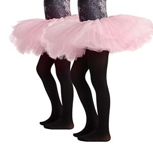 CALZITALY PACK 1/2 Collants de Danse Fille avec Pied   Rose, Beige, Blanc, Noir   4-14 ans   40 DEN   Fabriqué en Italie (12 ans, Noir) - Publicité