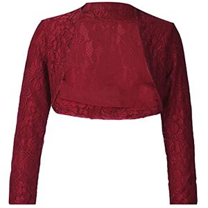 TiaoBug Fille Boléro Dentelle Cardigan Gilet Manches Longues Ouverte Châle Princesse Soirée Mariage Cérémonie Cape Demoiselle d'honneur Veste Manteau 4-14 Ans Bordeaux 4 Ans - Publicité