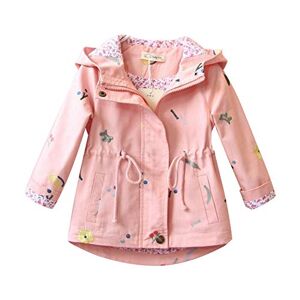 Amur Leopard Veste Enfant Fille Trench-coat Blouson Parka Enfant Imprimé Manteau Mi-saison avec Cordon de Serrage à Taille pour Printemps Automne, Rose, 130/7-8 Ans - Publicité