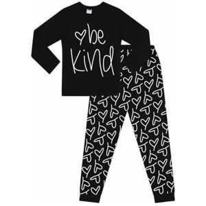 ThePyjamaFactory Pyjama long en coton Be Kind Love, Noir , 11 ans - Publicité