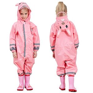 JinBei Imperméable Enfant Fille Rose Lapin Modèle Avec Capuche Velo Complet Animal Combinaison Sport Manteaux Protection Poncho Pantalon Respirant Randonnée Pluie 5-7 Ans - Publicité