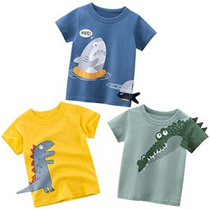 PADGENE T-Shirt pour Bébé, Garçon Hauts en Coton T-Shirts Chemise à Manches Courtes sous-Chemise pour Bébé Enfants, Crocodile - Publicité