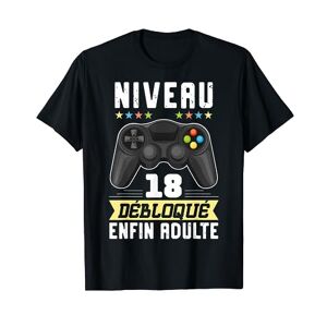 Cadeau Anniversaire 18 ans Garçon Humour Fille Gamer T-Shirt - Publicité