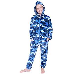 CityComfort Combinaison Pyjama Enfant, Grenouillère Surpyjama en Polaire, Combi Pyjama Enfant Garcon Fille Ado Gamer, Onesie Tout Doux Pilou Pilou 7-14 Ans (Bleu Camo, 11-12 Ans) - Publicité