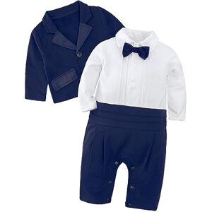 mintgreen Costumes Blazers Bébés Garçons, Tenues Mariage pour Enfant Gentleman avec Nœud Papillon, Bleu Marine, 9-12 Mois, 80 - Publicité