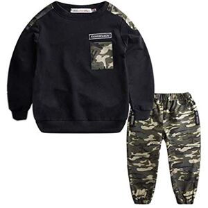 DAY8 Vetement Bebe Garçon Automne Jogging Survetement Enfant Garcon 1-11 Ans Ensemble Garcon Hiver Sport Habit Top Pull Sweat Garcon Manche Longue Printemps + Pantalon Garcon (Noir, 140(5-7 ans)) - Publicité