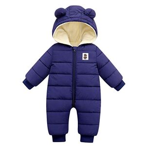 FEOYA Combinaison de Neige Bébé Fille Garçon Manteau à Capuche Hiver Combi Pilote Hiver Bébé Vêtement Hiver Bébé 2-3 Ans (90) Cadeau Noël, Bleu - Publicité