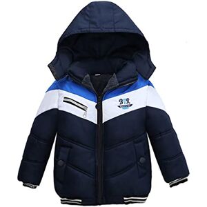 Henagehde Veste Polaire Garçon Softshell Blouson Hiver Automne Chaud Zip Vêtement Enfant Doudoune Fourrure Jacket éclair Bébé Filles Matelassée à Capuche Coupe-vent Printemps Automne Outwear (Navy, 2-3 ans) - Publicité