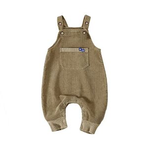 Volunboy Bébé Unisexe Dinosaure Salopette, Enfant Velours Côtelé Réglable Combinaison Pantalon(Marron-2,2-3 ans,Taille 95) - Publicité