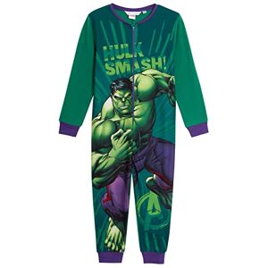 Marvel The Incredible Hulk Pyjama en polaire pour garçon avec fermeture éclair, Vert, 2-3 ans - Publicité