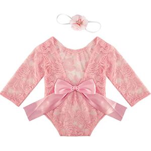 Rehomy Lot de 2 barboteuses pour bébé fille + bandeau Accessoires de photographie pour bébé de 3 à 12 mois - Publicité