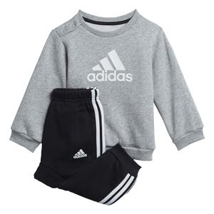 Adidas Unisexe bébé I Bos Logo Jog Set Jogging Survetement, Top:medium grey heather/white Bottom:BLACK/WHITE, 2-3A - Publicité