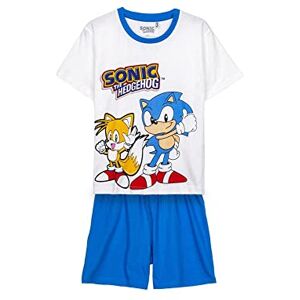 CERDÁ LIFE'S LITTLE MOMENTS Enfant Pyjama d'été Sonic pour garçon, Blanc et Bleu, 8 Ans Unisex Baby - Publicité