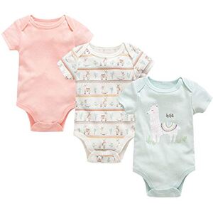 ACARYI Bébé Barboteuse 3 Pcs/set Été À Manches Courtes Vêtements Coton Licorne Nouveau-Né Bébé Filles Vêtements (C,6-9M) - Publicité