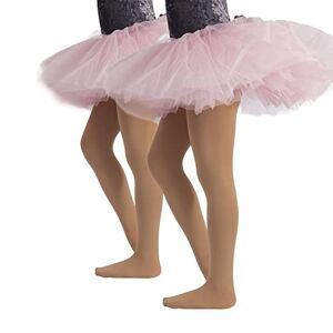 CALZITALY PACK 1/2 Collants de Danse Fille avec Pied   Rose, Beige, Blanc, Noir   4-14 ans   40 DEN   Fabriqué en Italie (12 ans, Naturel) - Publicité