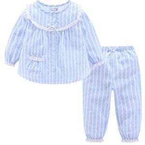 Mud Kingdom Boutique Petits Filles Ensemble Pyjama Filles Dentelle Manches Longues 7 Ans Bleu - Publicité