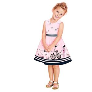 Elecenty Robe rayée à imprimé ceinture,Enfants Robe Bébé Filles Rose Sans Manches Party Princess Pageant Robes (6 ans, ROSE) - Publicité