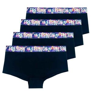FREEGUN Lot de 4 Boxers Fille en Coton (8-10 Ans, Pack Shorties Noir) - Publicité