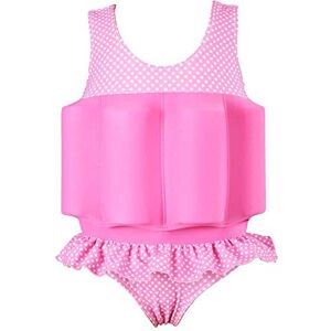 IBTOM CASTLE Bébé Fille et Garçon Combinaison Flottante Protection Solaire UV Maillot de Bain Float Une Pièce Costume avec Flotteurs Ajustables pour Natation Débutant Enfants Rose 6-7 Ans - Publicité