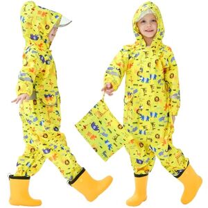 Domueay Imperméable Enfants Filles Combinaison de Pluie Respirant Léger Vetement de Pluie avec Capuche Zip Vêtements Imperméables pour Enfants Bebe 1-3 Ans - Publicité