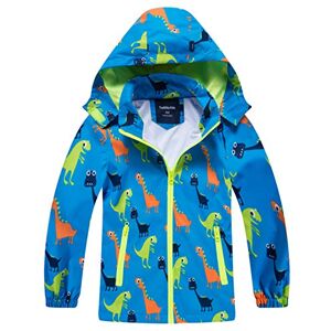 HZXVic – Imperméable pour enfant – Veste coupe vent pour garçon – Combinaison de pluie avec capuche – Motif dinosaure Bleu 3 ans - Publicité