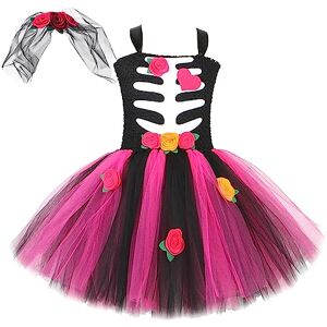 Xiaojiu DéGuisement Enfant Fille Deguisement Sorciere 8 Ans,Costume Halloween 4 Ans Fille Robe Sorciere Fille Déguisement Halloween Bébé Jupe Tulle Fille Noire Jupe Tutu Bebe 12 Mois Tenue Bebe Fi - Publicité